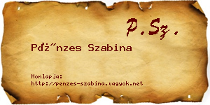 Pénzes Szabina névjegykártya